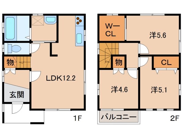 和歌山市駅 徒歩17分 1-2階の物件間取画像